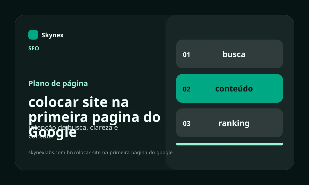 Planejamento estratégico para colocar site na primeira pagina do Google colocar site na primeira pagina do Google - Planejamento estratégico