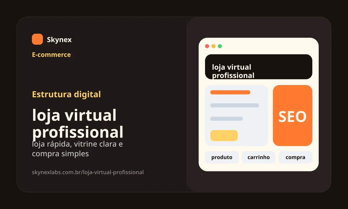 loja virtual profissional - Estrutura digital