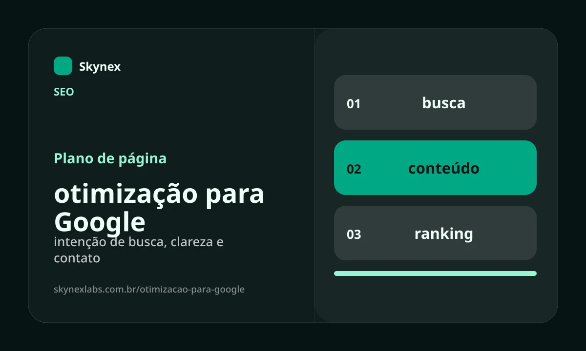 Planejamento estratégico para otimização para Google otimização para Google - Planejamento estratégico