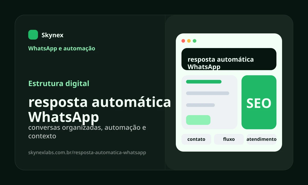 resposta automática WhatsApp - Estrutura digital