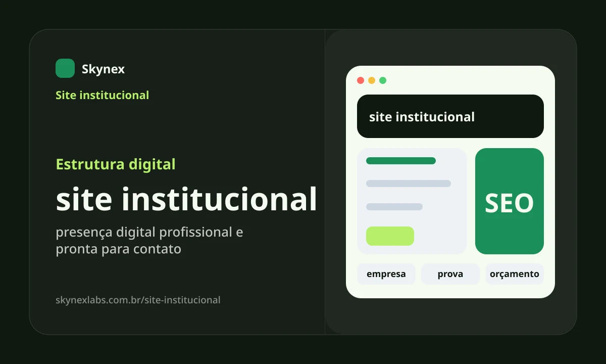 site institucional - Estrutura digital